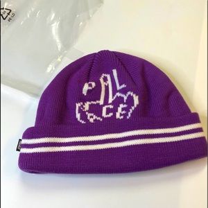 Palace One Finger Salute Purple Beanie Cap Hat